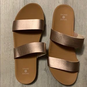 Shade & Shore Rosegold Sandals Sz 7 NWOT
